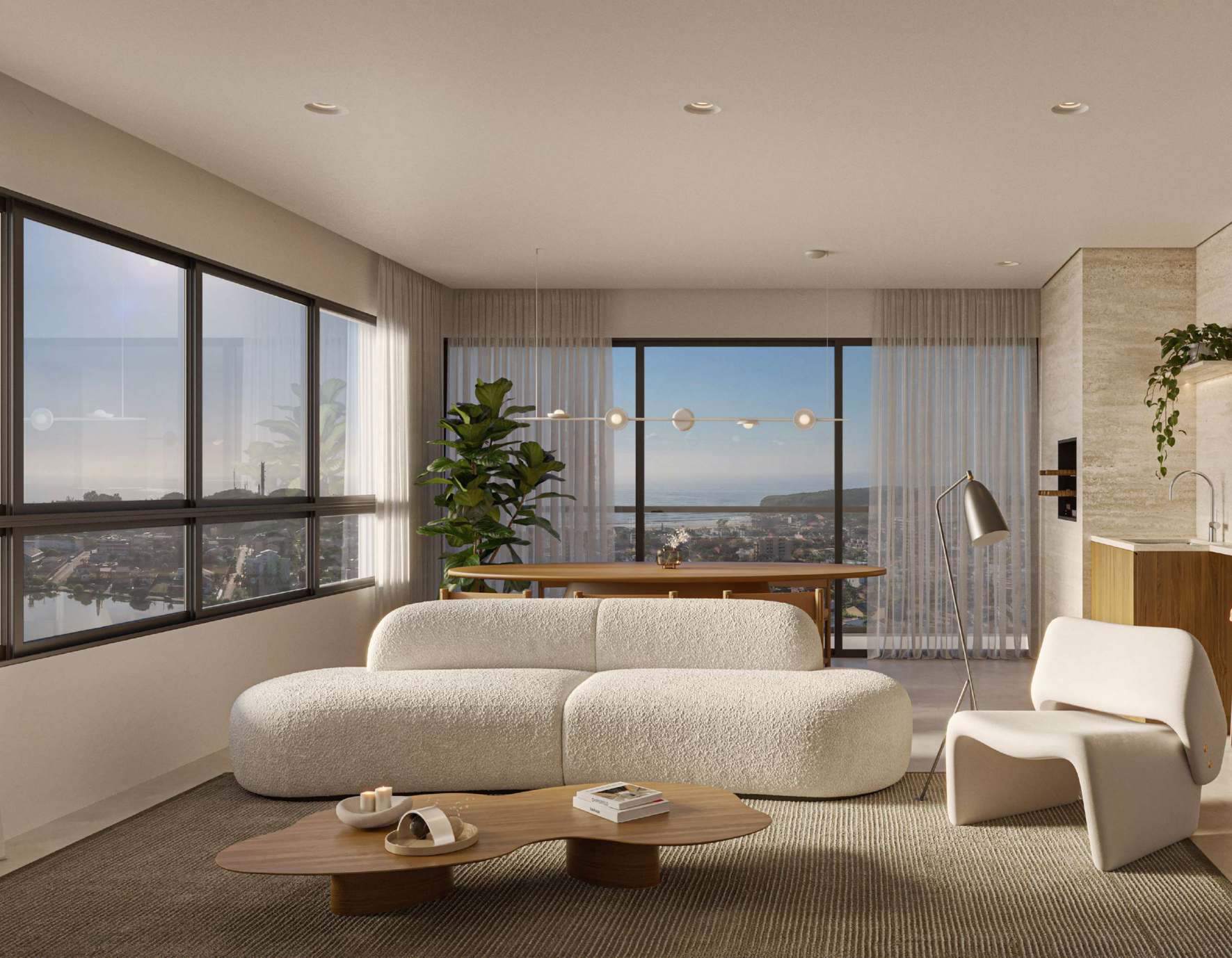 Living apartamento Lagos Residencial com vista panorâmica Torres