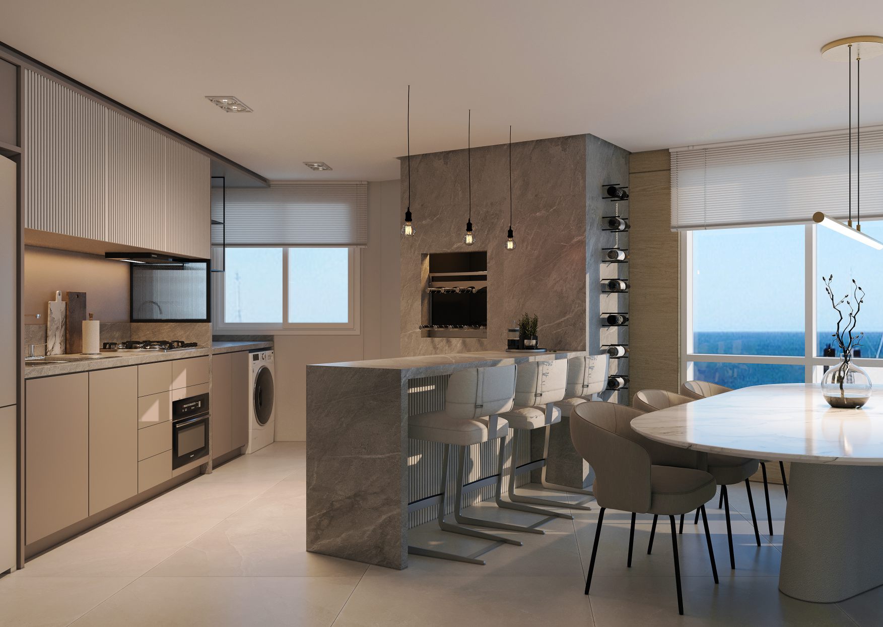 Cozinha apartamento Vernazza Residencial Torres